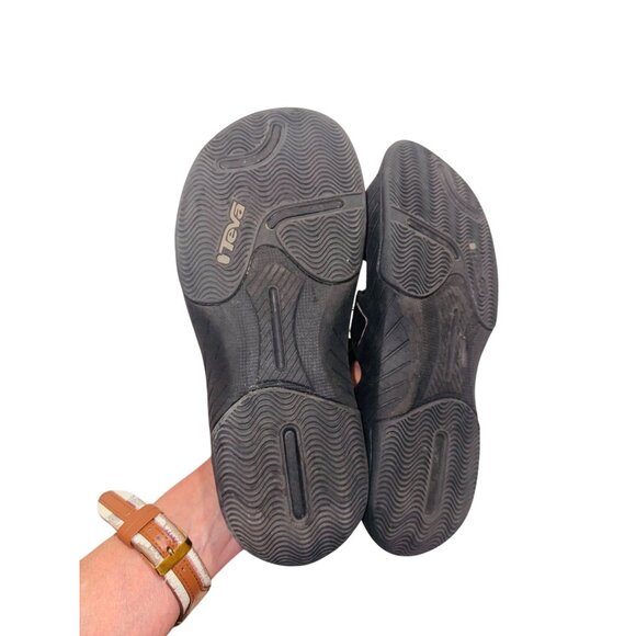 Teva Adjustable Black Sandals 4 Open-Toe Lightweight Trail Hiking Outdoor Shoes - Picture 9 of 10